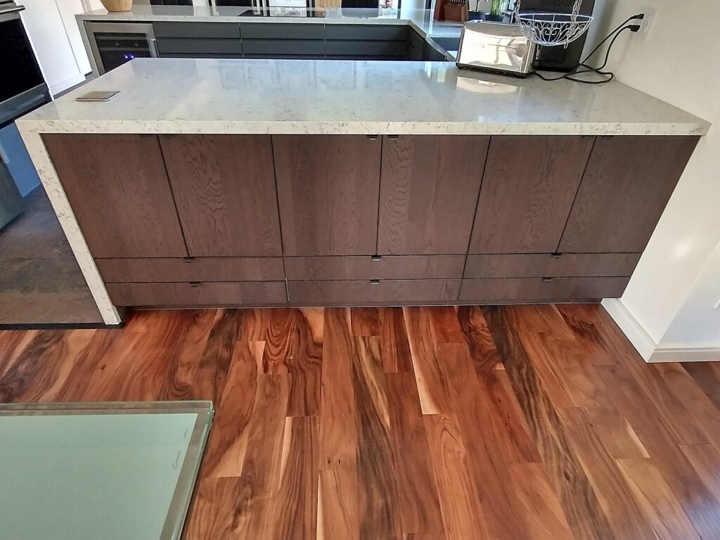 Finished kitchen remodel with new cabinets and countertops